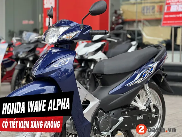 Cận cảnh phần đầu xe Honda Wave Alpha 110cc, biểu tượng cho khả năng tiết kiệm nhiên liệu