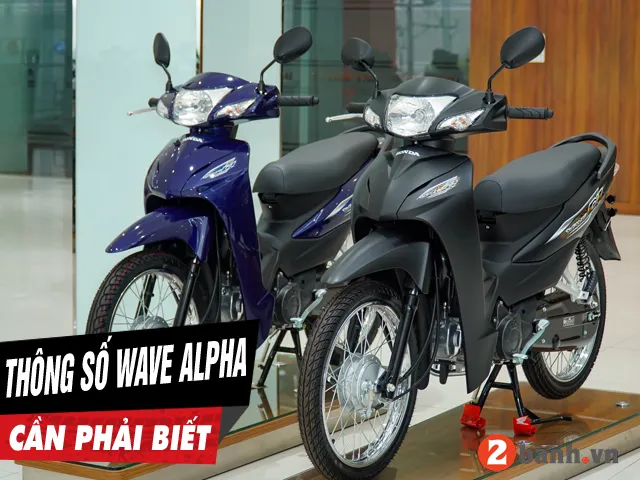 Hình ảnh tổng thể Honda Wave Alpha 110cc, thể hiện sự nhỏ gọn và thiết kế hiện đại