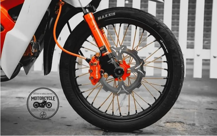 chi tiết dàn chân trước racing boy heo dầu