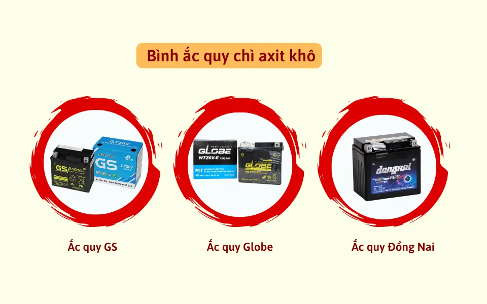 Dòng ắc quy chì axit truyền thống cho xe máy Honda Lead