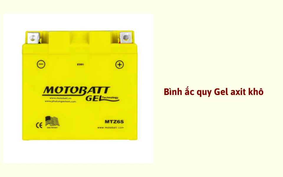 Bình ắc quy Gel khô axit đáp ứng tiêu chuẩn an toàn cho xe ga