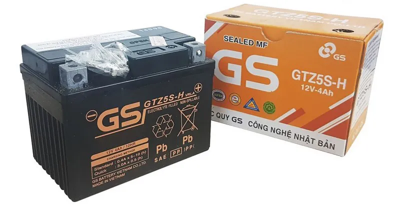Ắc quy GS 4Ah cho xe Wave RSX 110