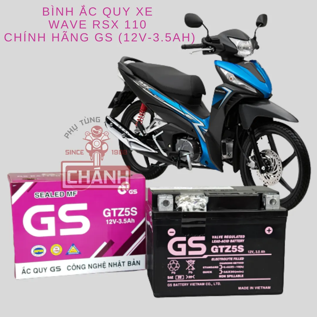 Phân tích chi tiết cấu tạo bên trong ắc quy xe Wave RSX GS GTZ5S (12V-3.5Ah)