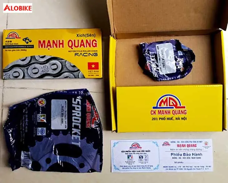 Hình ảnh chi tiết bộ nhông xích xe máy (NSD) chính hãng, yếu tố quyết định nhông xe máy giá bao nhiêu