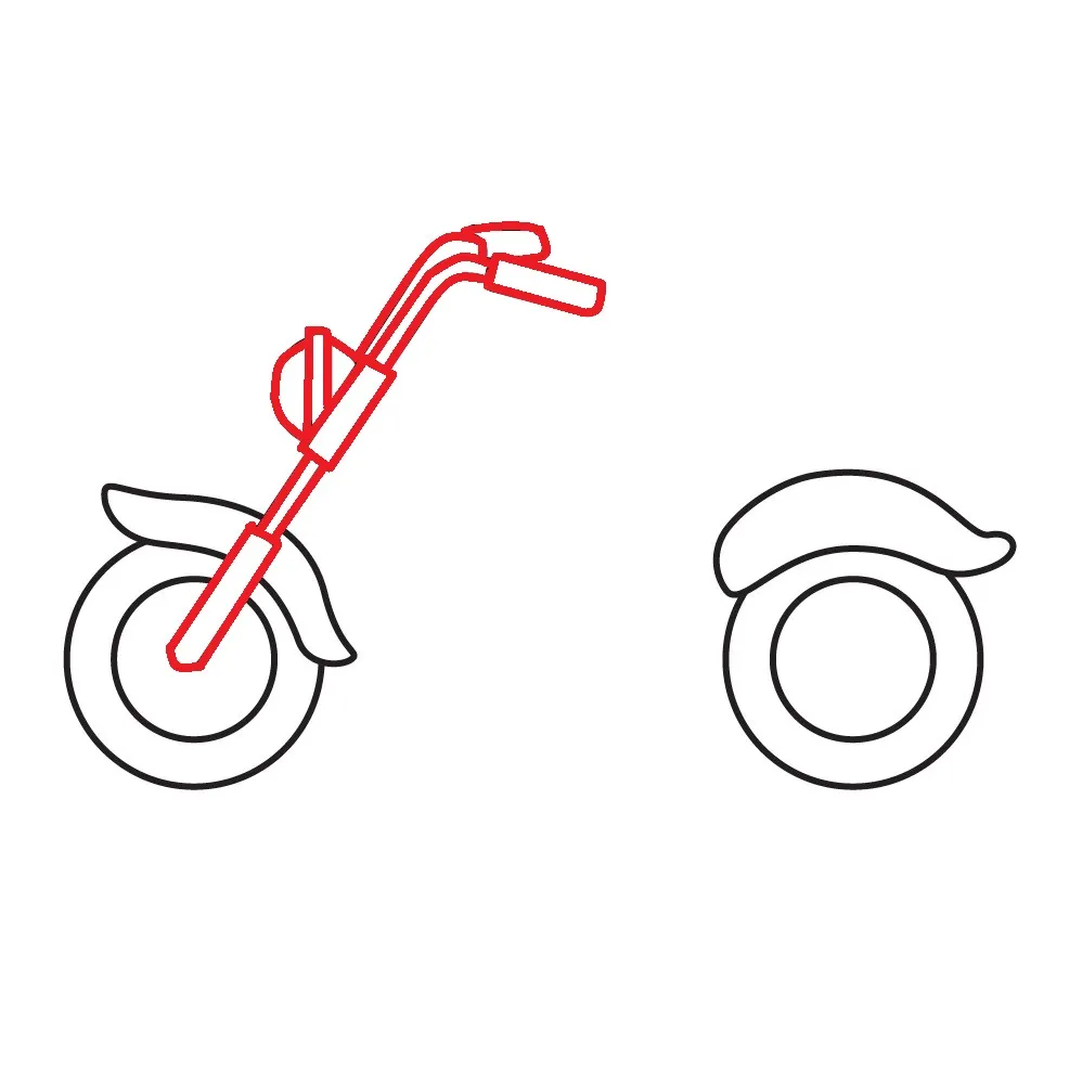 Vẽ phần đầu và tay lái của chiếc xe máy số