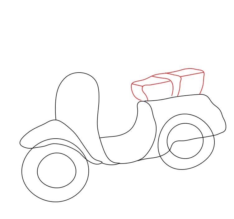 Phác họa yên xe liền khối của xe tay ga