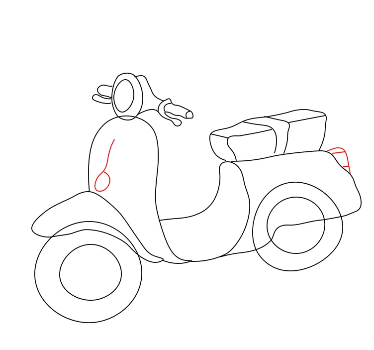 Cách vẽ khung xe máy, kết nối các bộ phận