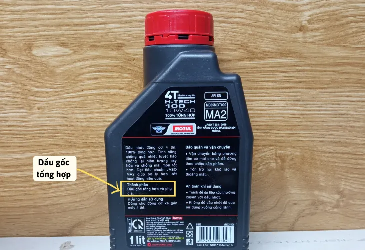 Cách đọc thông số và gốc dầu trên chai nhớt xe Wave Alpha