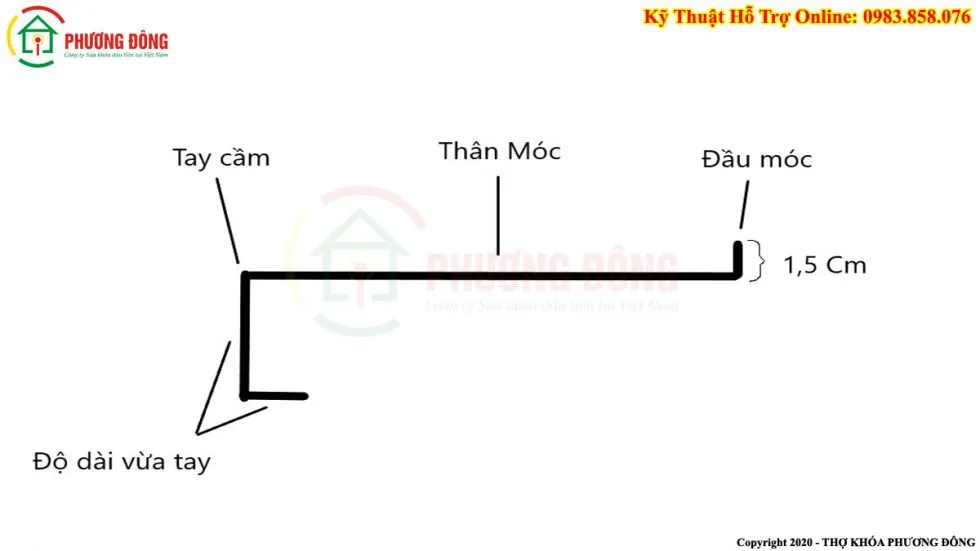 Dụng cụ móc tự chế từ que hàn hoặc móc áo để mở cốp xe Wave khi mất chìa