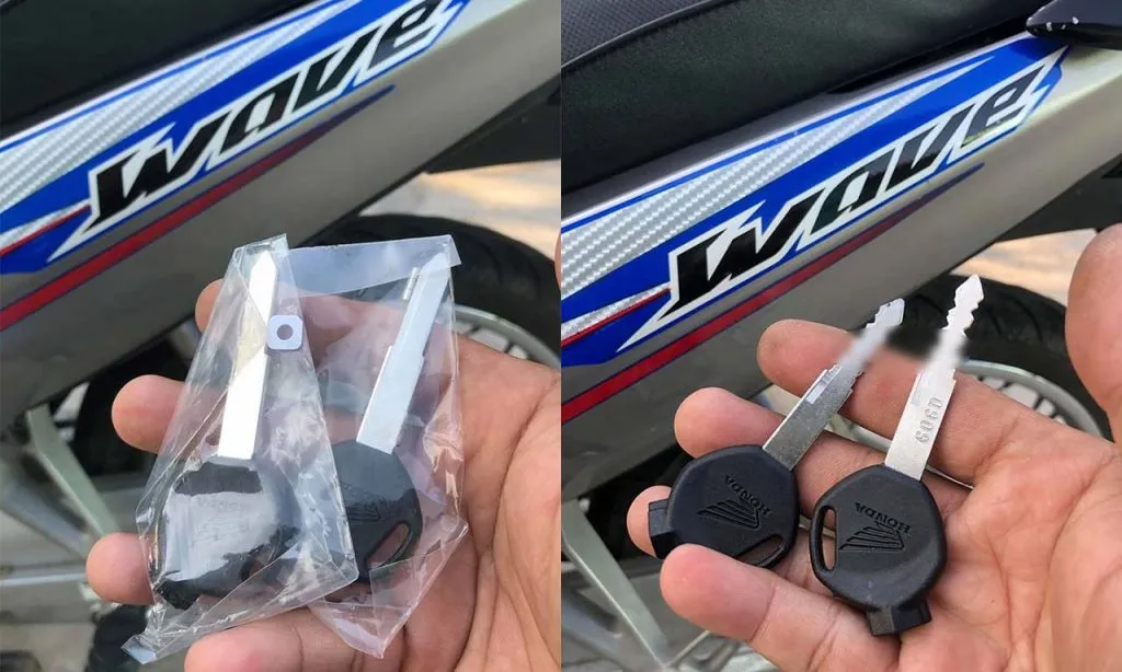 Công đoạn làm lại chìa khóa xe Honda Wave Alpha chuyên nghiệp