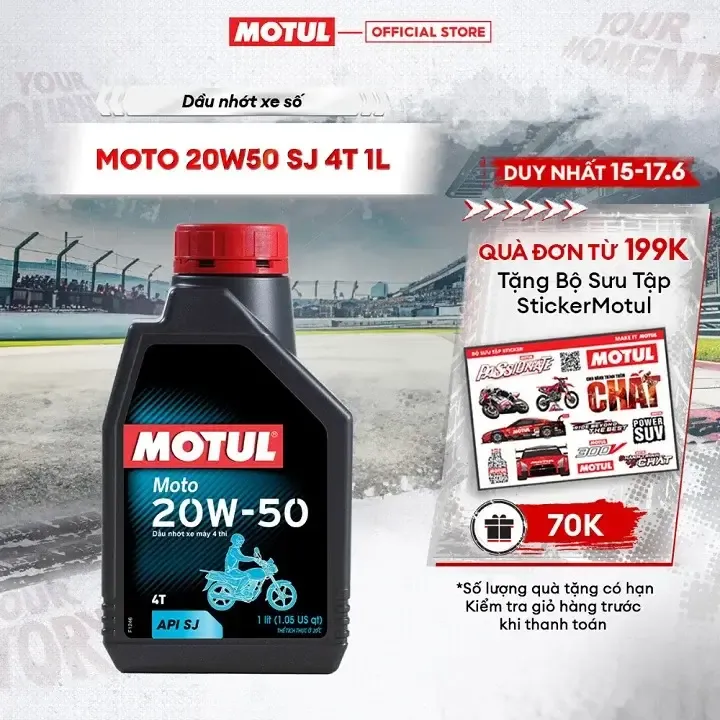 Dầu nhớt Motul MOTO 4T 20W50 cho xe số, sản phẩm giá rẻ chất lượng tốt