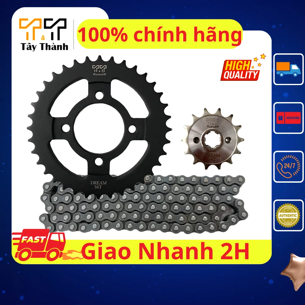Phân tích chi tiết về chất liệu và thông số kỹ thuật của bộ nhông sên dĩa xe Wave 50cc