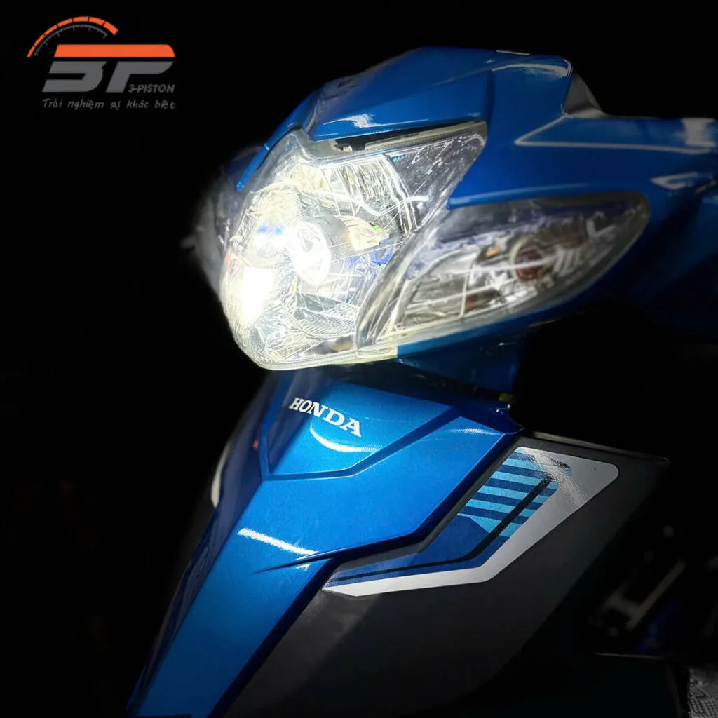 Sản phẩm đèn pha LED T2 Laser mini chân H4 dành cho xe Wave