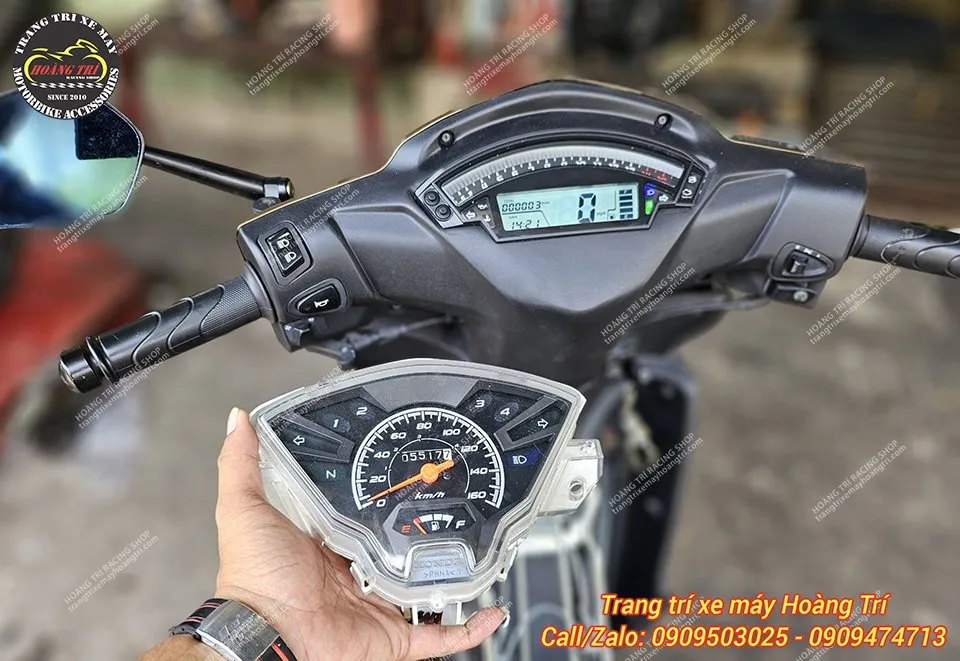 Đồng hồ cơ nguyên bản của xe Wave RSX 110 trước khi lắp đặt đồ kiểng xe Wave