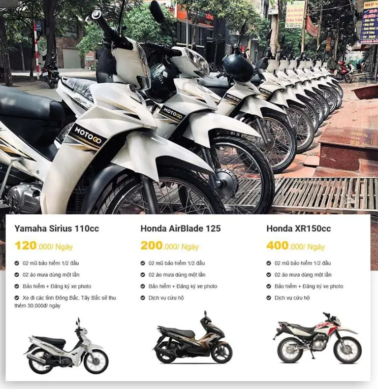 Mẹo so sánh bảng giá thuê xe máy hà nội giữa các đơn vị cho thuê uy tín