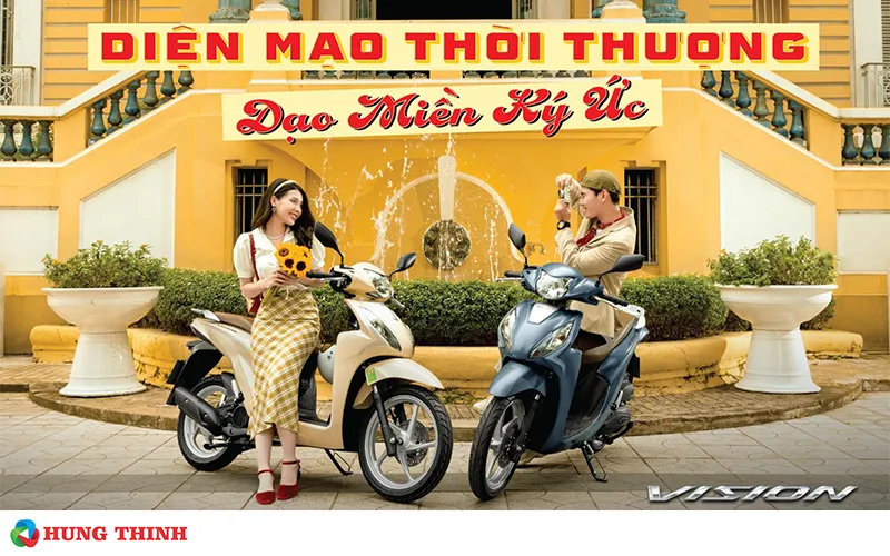 Thiết kế thanh lịch của xe Honda Vision 2024 phù hợp với nữ giới