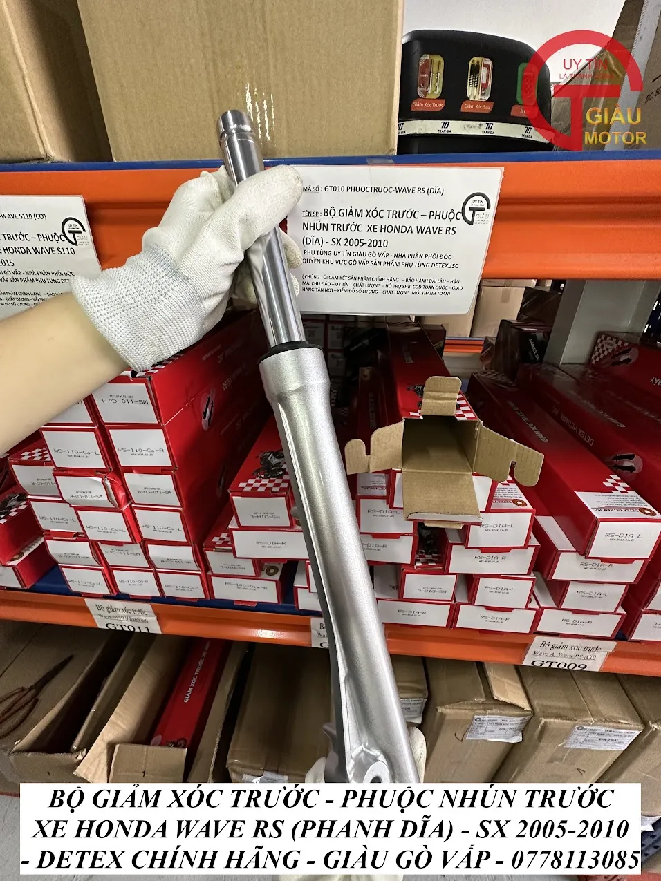 Phuộc trước Detex JSC chính hãng dành cho xe Wave RS phanh đĩa
