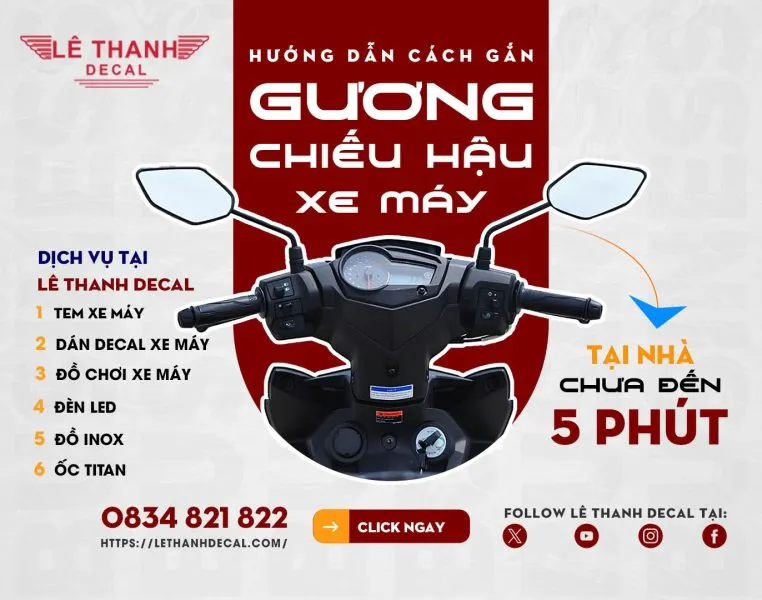Lợi ích an toàn khi gắn gương xe máy đúng cách, bao gồm việc quan sát phương tiện phía sau và giảm điểm mù