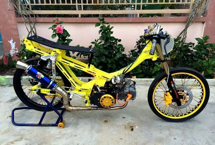 Xe Wave độ pô xe và gắp sau thể thao, tăng cường hiệu suất