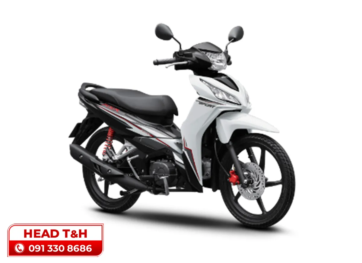 Honda Wave RSX bản thể thao màu trắng đen bạc, nhấn mạnh tính năng động