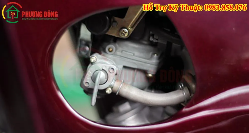 Hình ảnh chi tiết lưỡi gạt van xăng xe Wave với các ký hiệu ON OFF RES