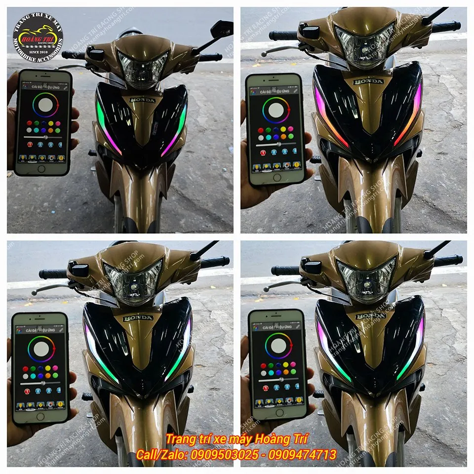 Điều khiển đèn LED trang trí xe Wave thông qua ứng dụng trên điện thoại di động