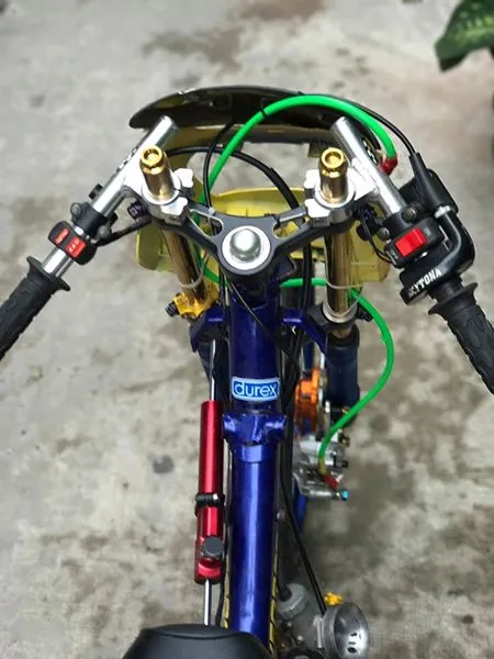 Trợ lực lái Hyperpro lắp đặt trên ghi đông Wave độ Drag