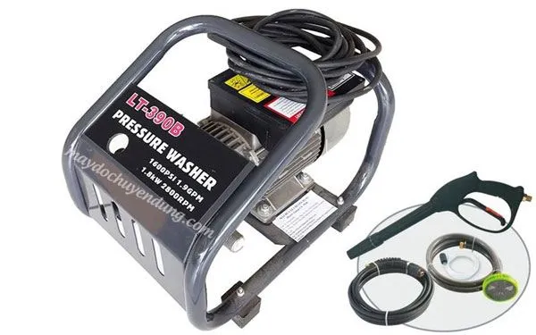 Máy rửa xe Lutian LT-390B 1800W dạng đầu bơm cố định, tối ưu hóa cho dịch vụ rửa xe tại nhà hoặc kinh doanh quy mô nhỏ.