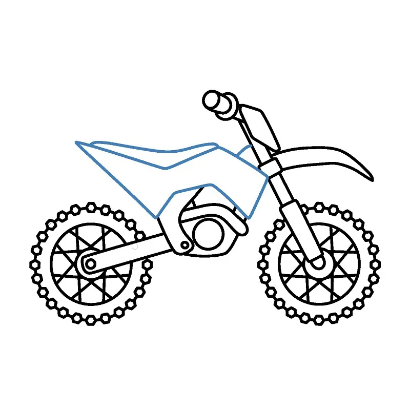 Vẽ yên xe và khung sườn trên xe địa hình