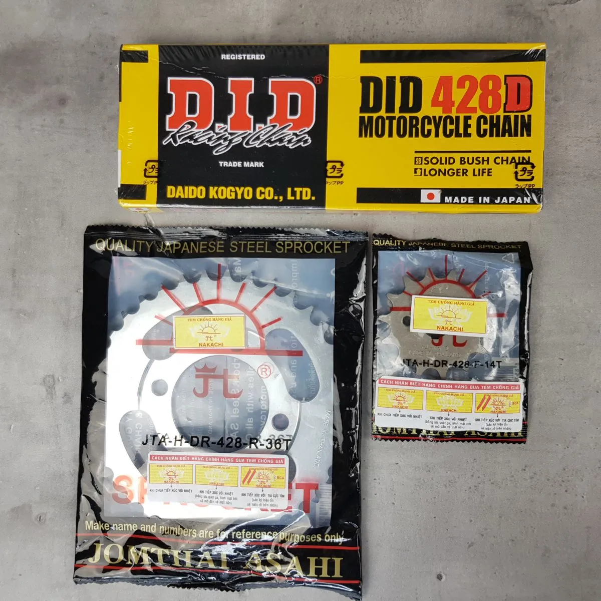 Bộ nhông sên dĩa DID chính hãng cho dòng allintitle:phụ tùng xe wave thái 110