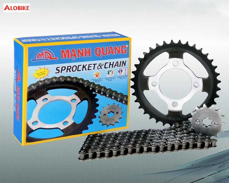 Nhông sên dĩa Mạnh Quang chất lượng cao cấp, minh họa về bộ nhông xe máy giá bao nhiêu tiền