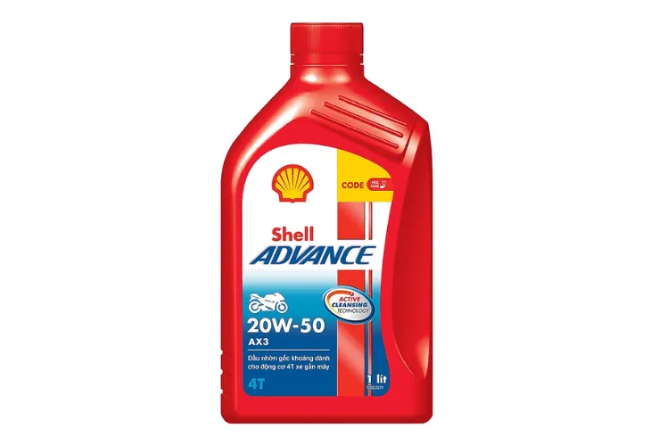 Nhớt gốc khoáng Shell Advance AX3 20W50 cho xe máy số Honda Wave