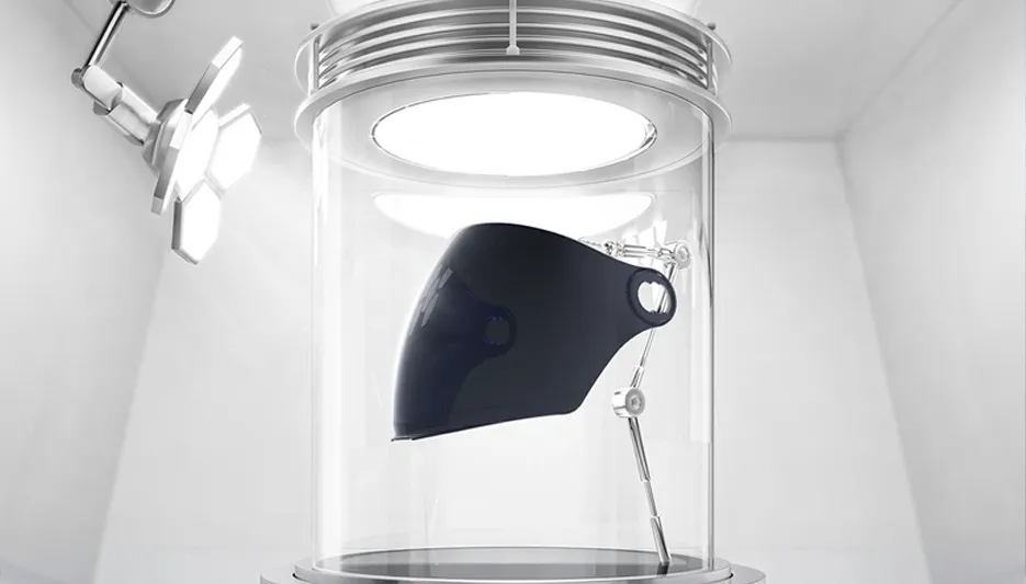 Hệ thống kính kép của mũ bảo hiểm Falcon Bee với kính ngoài chống tia UV