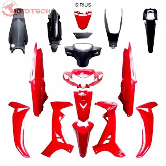 Phụ tùng bộ nhựa xe Yamaha Sirius chính hãng, bao gồm các chi tiết vỏ xe và mặt nạ