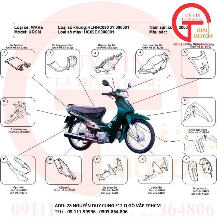 Chi tiết bộ ốc bắt bộ nhựa xe Wave, tiêu chuẩn chống gỉ sét