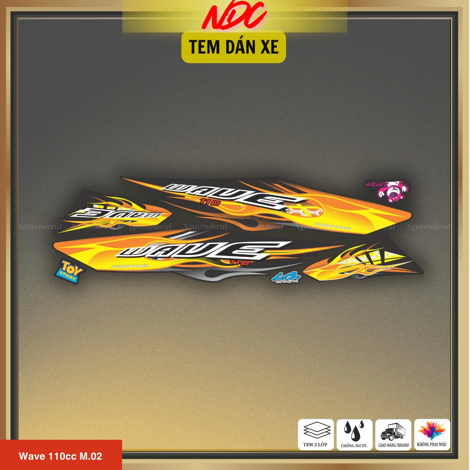 Tem rời chống trầy xước cho phần thân xe Wave 110cc