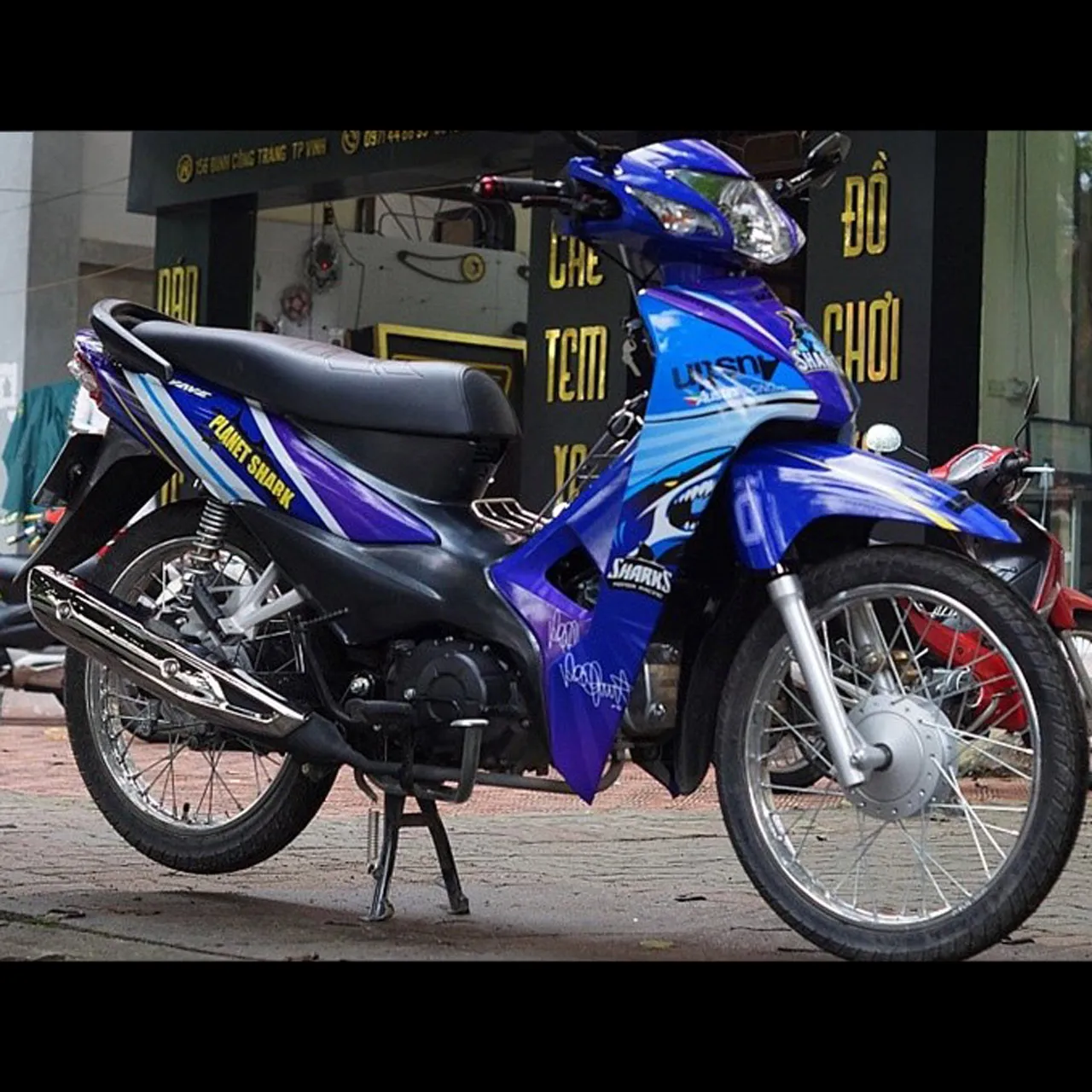 Minh họa tem trùm dán xe Wave Alpha