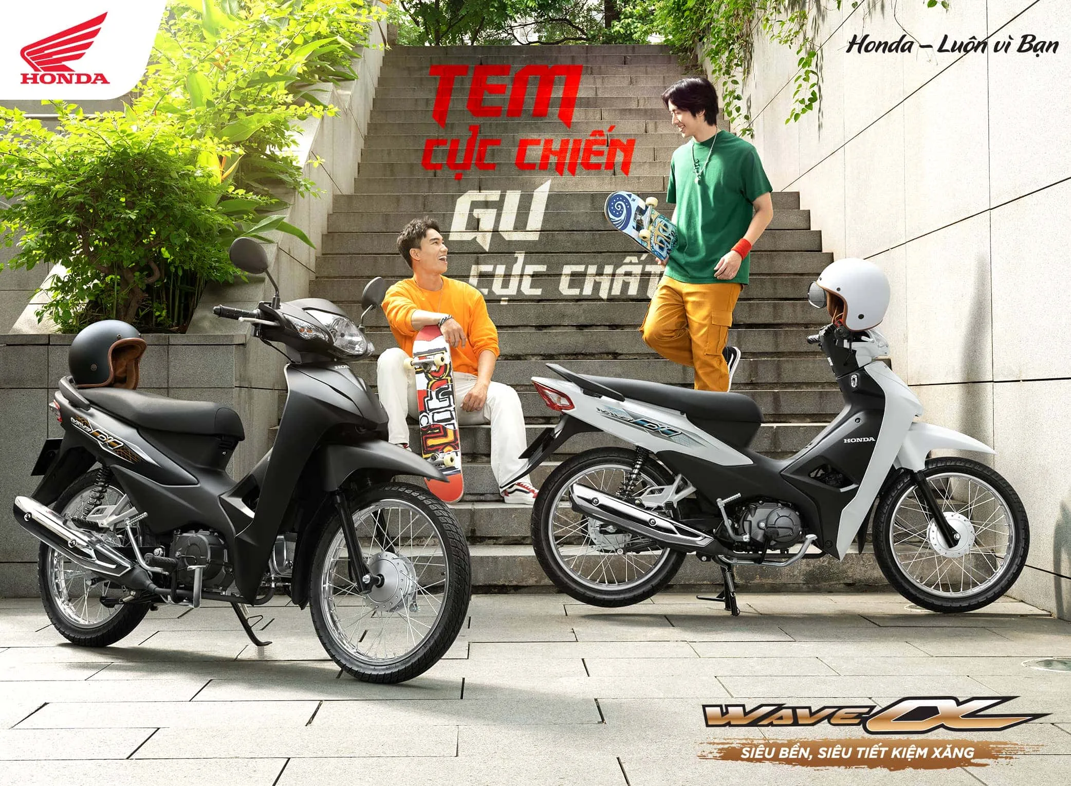 Honda Wave Alpha 110cc với thiết kế hiện đại, thể hiện ưu điểm về trọng lượng nhẹ và khả năng linh hoạt trong đô thị