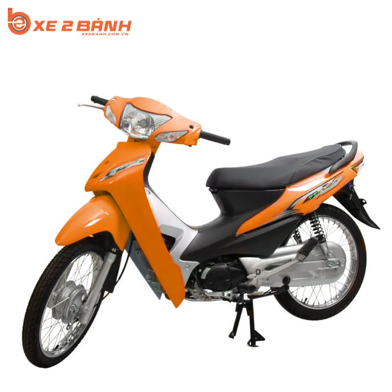 Tổng quan xe máy số 50cc Việt Thái (dòng xe Wave) màu cam nổi bật