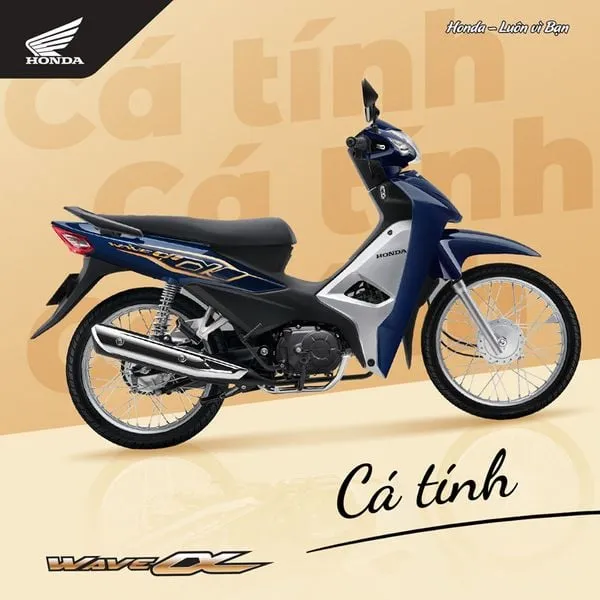 Wave Alpha 110cc màu Xanh-Đen-Bạc, một biến thể màu xanh tươi mới