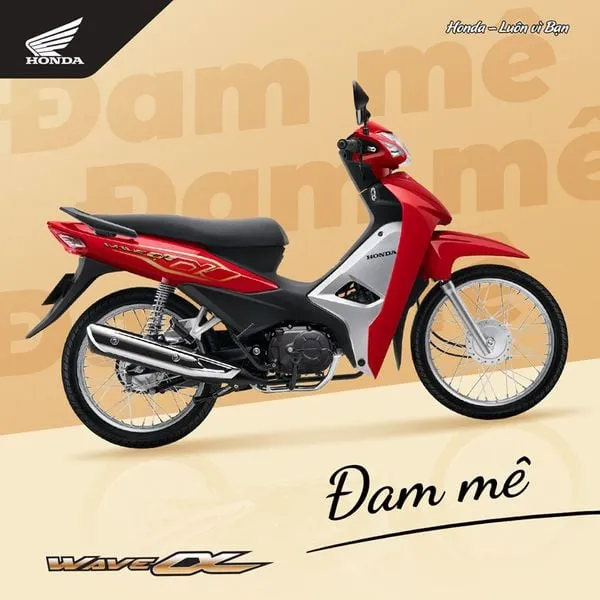 Wave Alpha 110cc màu Đỏ-Đen-Bạc, lựa chọn phổ biến cho người mệnh Hỏa