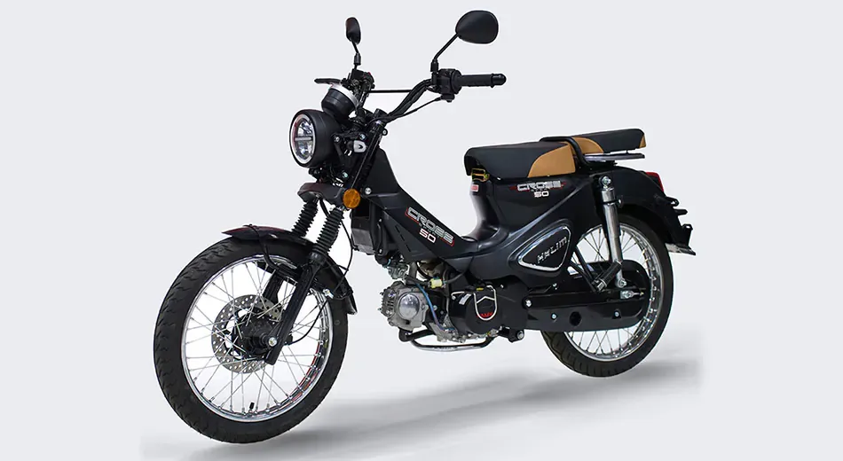 Xe máy số Halim Cross 50cc màu đen mờ phong cách thể thao