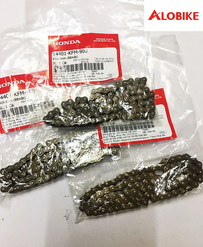 Xích cam chính hãng Honda Wave S 110, minh họa cấu tạo các mắt xích chịu lực.