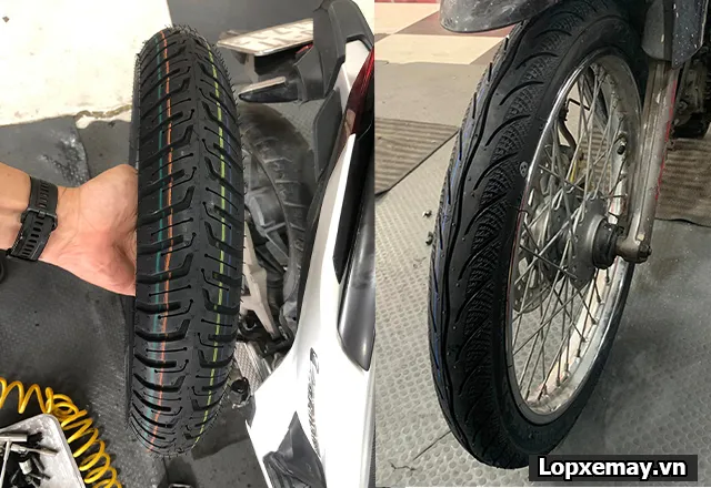 Hai loại lốp xe (có ruột và không ruột)