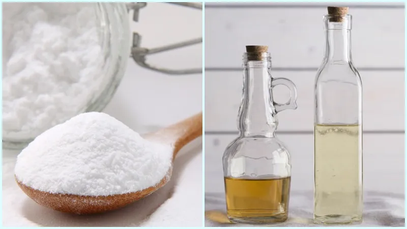 Bộ đôi tẩy rửa khá thân quen giấm và baking soda