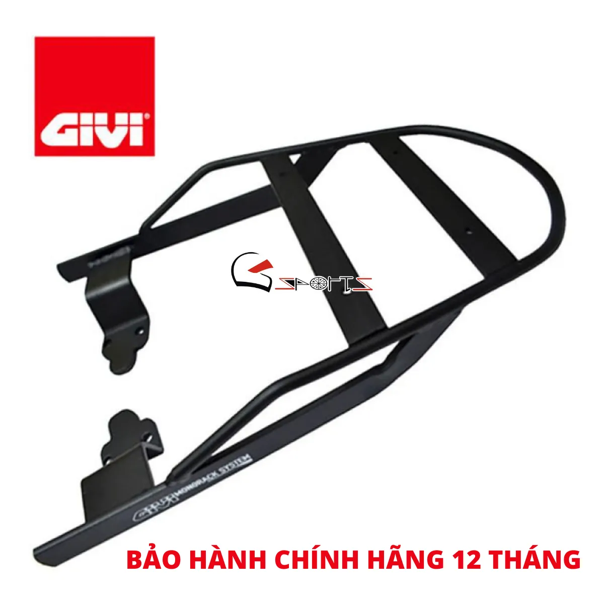 Thanh baga GIVI MV-FUTURE1/WAVE với hai thanh ngang chắc chắn để lắp thùng sau xe Wave