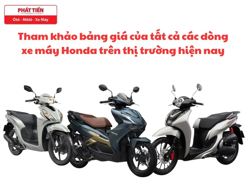 Bảng giá chi tiết các dòng xe máy Honda chính hãng năm 2025