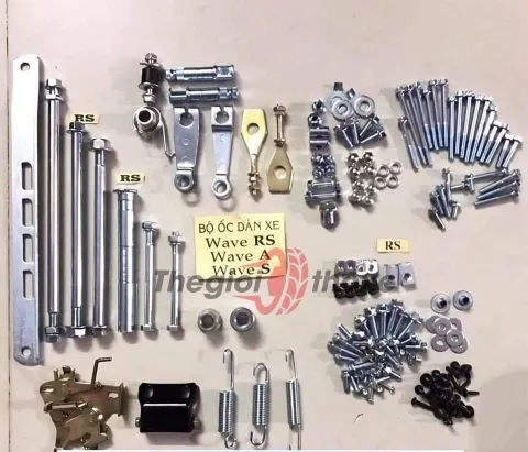 Bộ ốc xe Wave RS, Wave S, Wave A chất lượng cao, có lớp mạ trắng hồng giống ốc zin