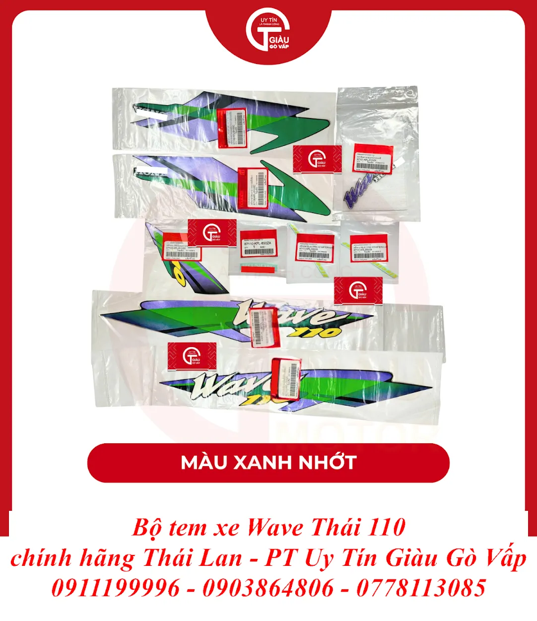 So sánh chất liệu tem xe Wave Thái 110 chính hãng và tem lô