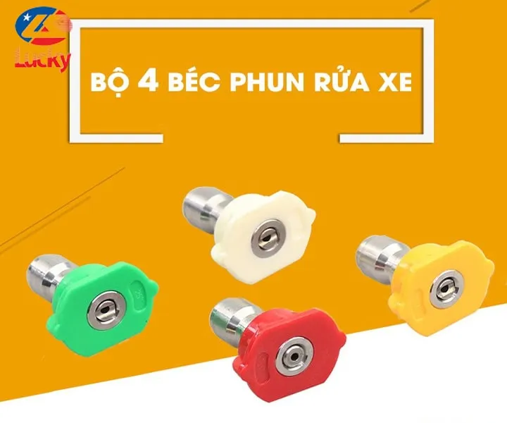 Bộ bốn béc phun đa năng với các góc phun 0, 15, 25, 40 độ